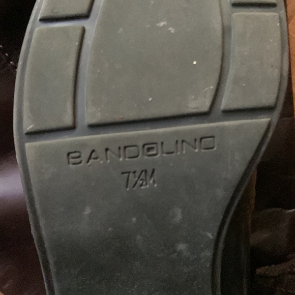 Bandolino Cale Black Brown Leather Side Zip Brown Heel Riding Tall Boots 7.5 - Picture 5 of 5